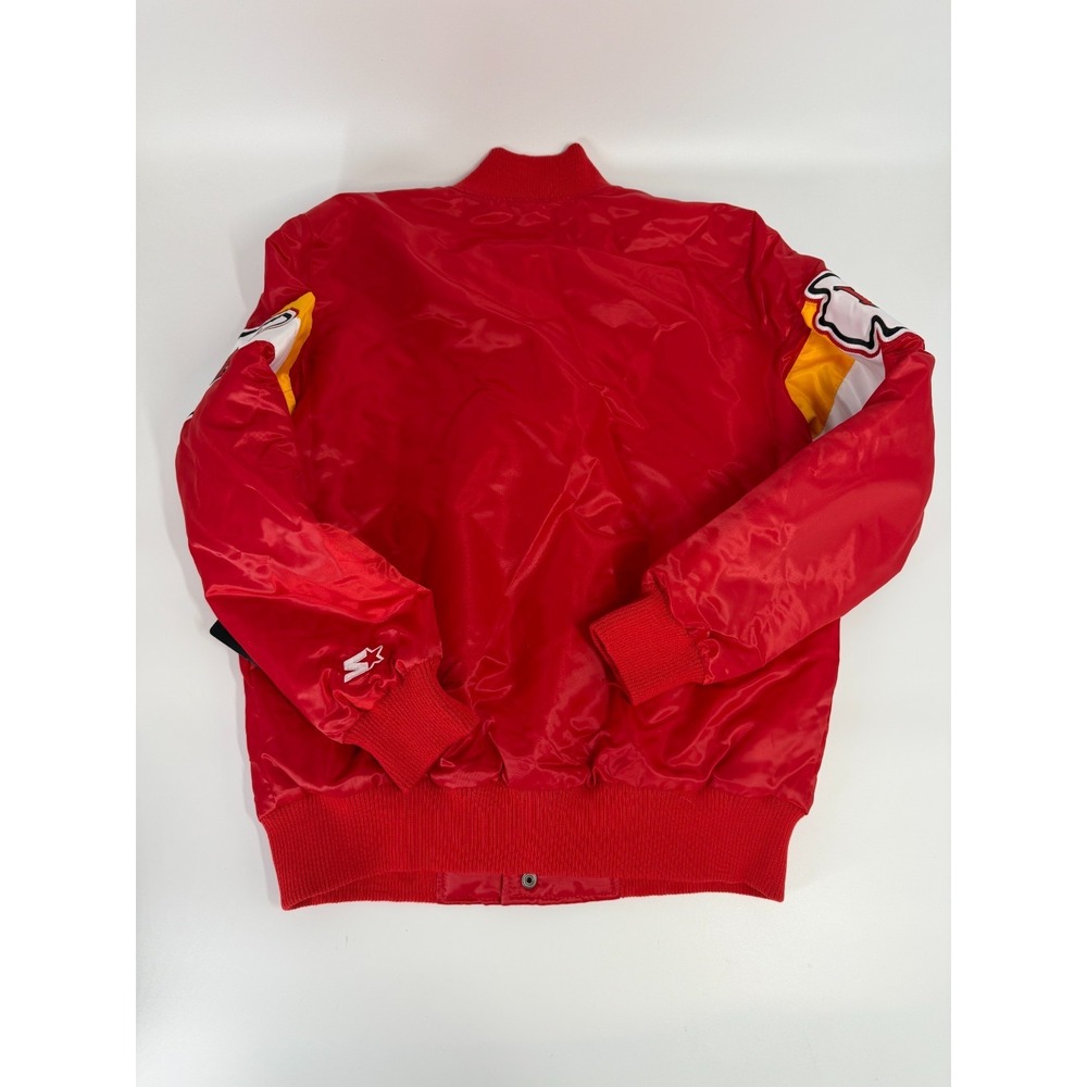 Kansas City Chiefs Starter Triple Option Satin Jacket Red Yellow Mens Size M NWT - Picture 7 of 7